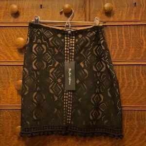 NWT M black patterned For Love and Lemons miniskirt